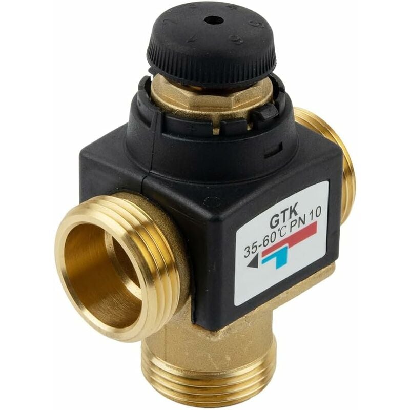 Vanne mélangeuse thermostatique, vanne mélangeuse thermostatique à 3 voies, système de régulation de la température de la douche, 35-60 °c filetage