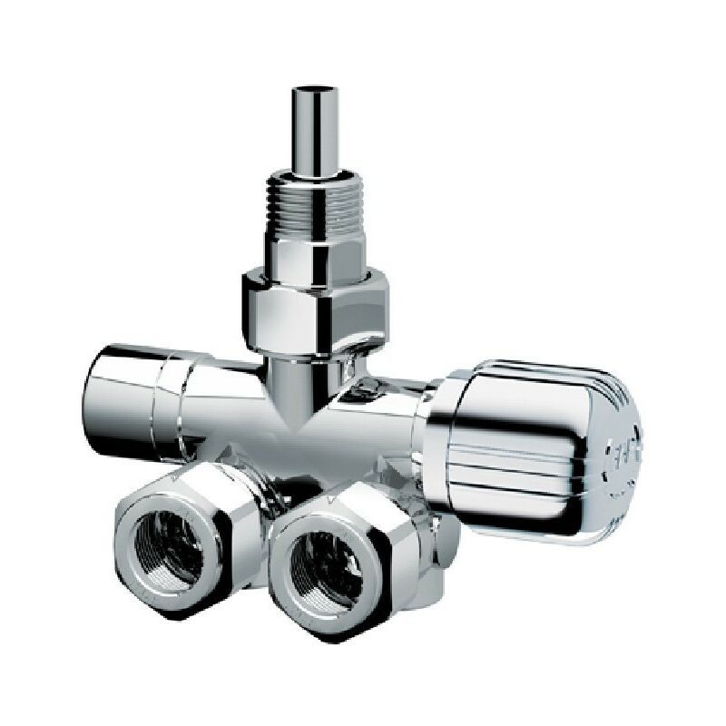 Far Rubinetterie - Vanne mono-bitube thermostatisable gauche avec connexion centrale au corps chauffant far 0282 1/2'