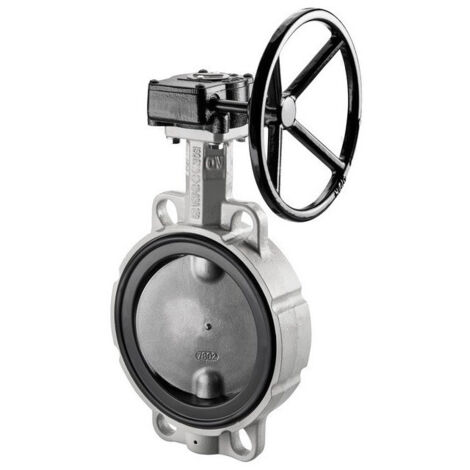 VANNE PAP. A OREILLES LISSE, VOLANT, DN100, PN16, JOINT EPDM
