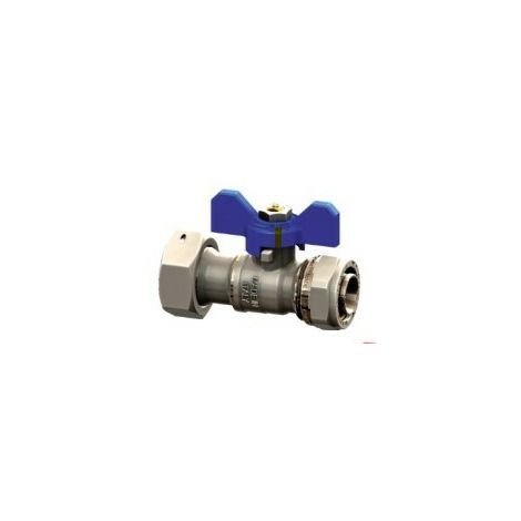 Vanne papillon à compression Multicouche ø16 tournant F1/2" bleue