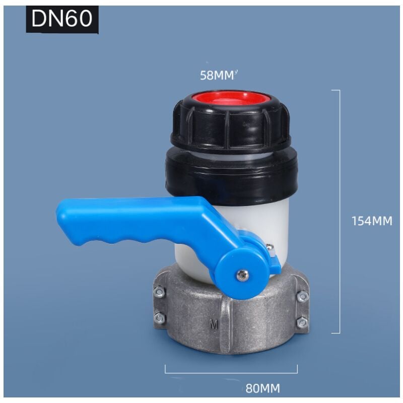 Shmshng - Vanne papillon avec écrou flottant en aluminium DN60 pour cuve 1000 litres ibc