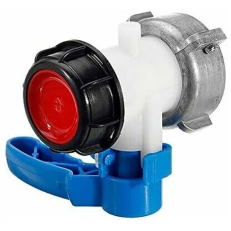 Vanne papillon de rechange pour cuve IBC jusqu'à 1000 L ou cassette, avec adaptateur pour bride DN50 (75 mm, aluminium)