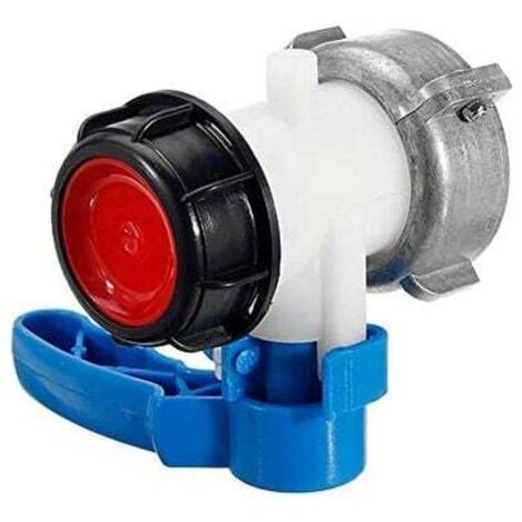 Vanne papillon de rechange pour cuve IBC jusqu’à 1000 L ou réservoir de chasse d'eau, avec adaptateur pour bride DN50 (75 mm, aluminium)