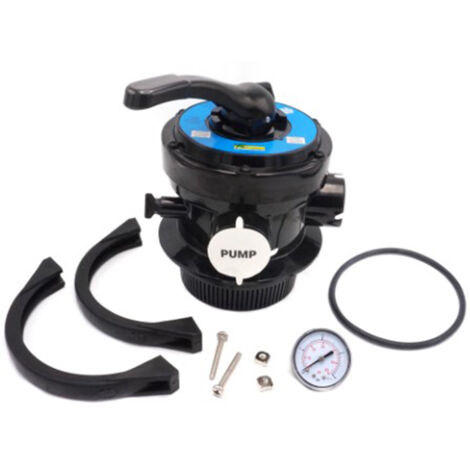 Vanne piscine 4 voies pour filtre à sable Ø 300 mm – Débit 4 m³/h – Compatible filtre PoolFilter Ubbink – Noir