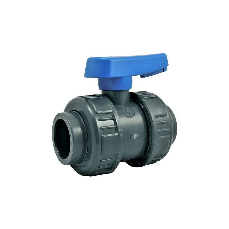 Vanne piscine à sphère, double union diamètre 50 mm