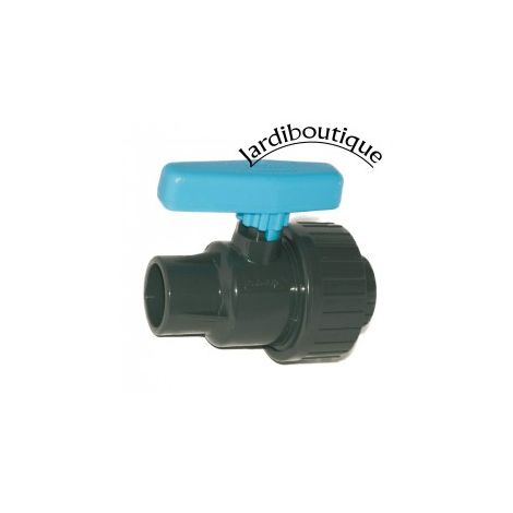 Vanne à Boisseau PLIMEX 40mm 11/4 Double Union Démontable PVC PN16 - Pour Arrosage Et Piscine