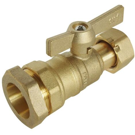 Vanne / Robinet laiton avant ou après compteur  PE Ø25 - 3/4  PN25