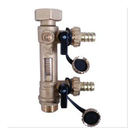 Vanne solaire combiné avec mesure du débit, M3/4'' et écrou à chapeau 1''1/2