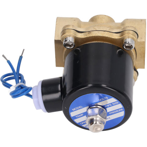 Vanne Solénoïde 2/2 Normalement Fermée en Laiton, Bobine Cuivre, pour Eau Gaz Huile 3/4 Pouce, 12V DC