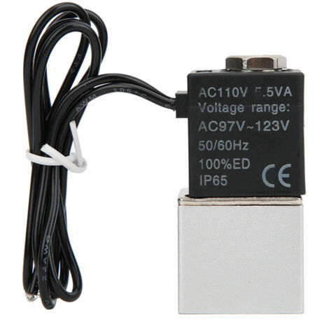 Vanne Solénoïde à Réponse Rapide pour Eau Air Huile, 2 Positions 2 Voies Alliage Aluminium DC110V G1/4"