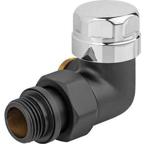 Vanne thermostatique 130NN S, noir DN15 (1/2"), angle à gauche