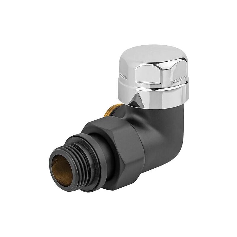 Vanne thermostatique 130NN S, noir DN15 (1/2"), angle à gauche