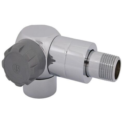Vanne thermostatique JS avec raccord en angle, forme d'embout, DN15, 1/2", design en acier inoxydable
