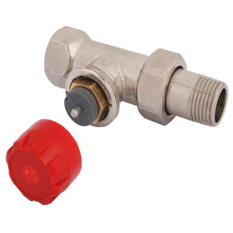 Vanne thermostatique JS pré-réglée, forme traversante, DN15, 1/2", nickelée