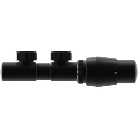Vanne thermostatique pour radiateur  LUXRAD DUO droite noir mat str.