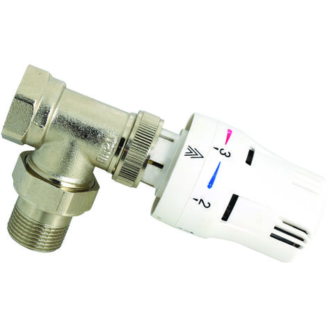 VANNE THERMOSTATIQUE POUR RADIATEUR SERVIETTE AVEC RACCORD 1/2