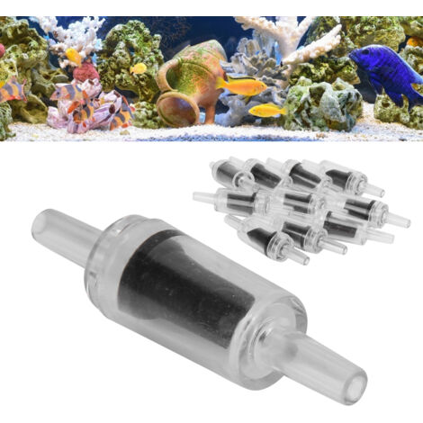 Vannes Anti-retour pour Aquarium Accessoires Pompe à Air Transparent Noir - 10 Pièces