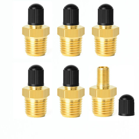 Vannes de réservoir 6 pièces 1/4" NPT, vannes en laiton résistantes à la corrosion avec filetage mâle 1/4", pour utilisation avec les réservoirs de compress d'air