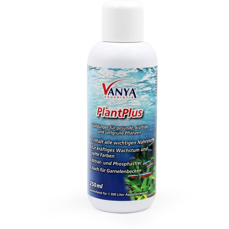 Vanya - PlantPlus 250ml Engrais Plantes d'aquarium Croissance & Couleur Sans Nitrate et Phosphate