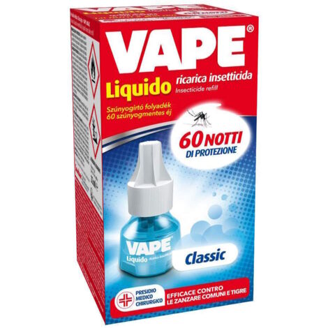 Vape Magic classic ricarica contro zanzare tigri comuni 60 notti protezione