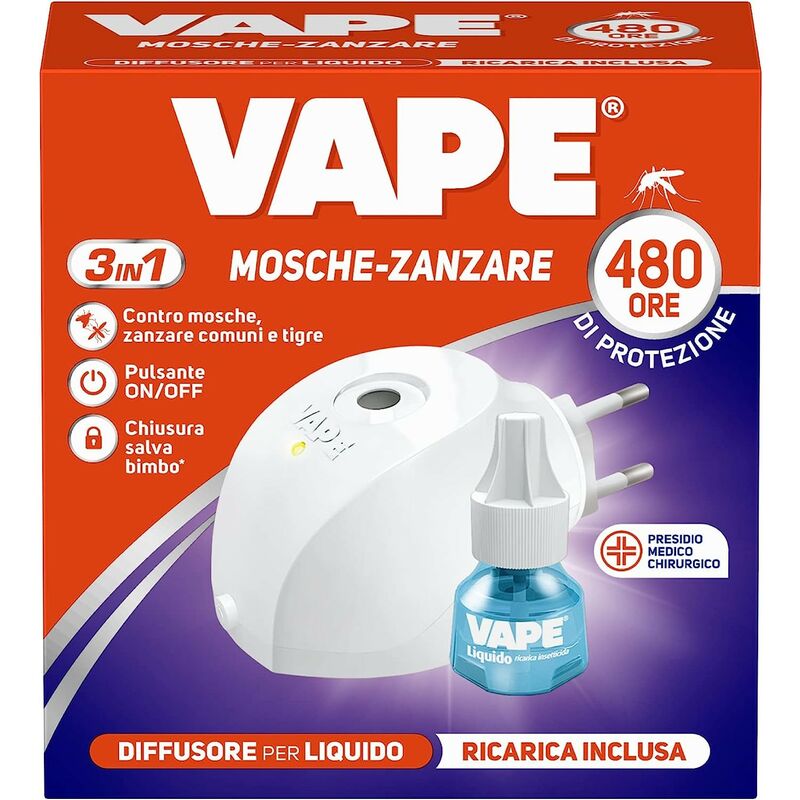 Vape Zanzare Liquido Con Disffusore 480 Ore Classic