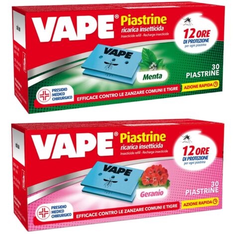 Vape piastrine di ricambio profumate elettroemanatore 30 pz antizanzara zanzare comuni zanzare tigre