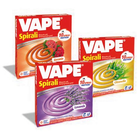 Vape Spirali Profumate Pz.10 Spiralette Antizanzare Per Eserno