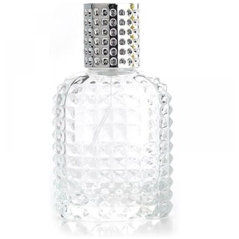 Vaporisateur de parfum de Cologne vide rechargeable en verre - Brume fine - Argenté - 50 ml