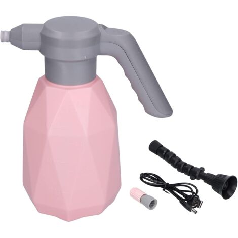 Vaporisateur électrique, arrosoir de jardin 2L, arrosoir électrique USB pour le nettoyage domestique (rose)-AquaForge