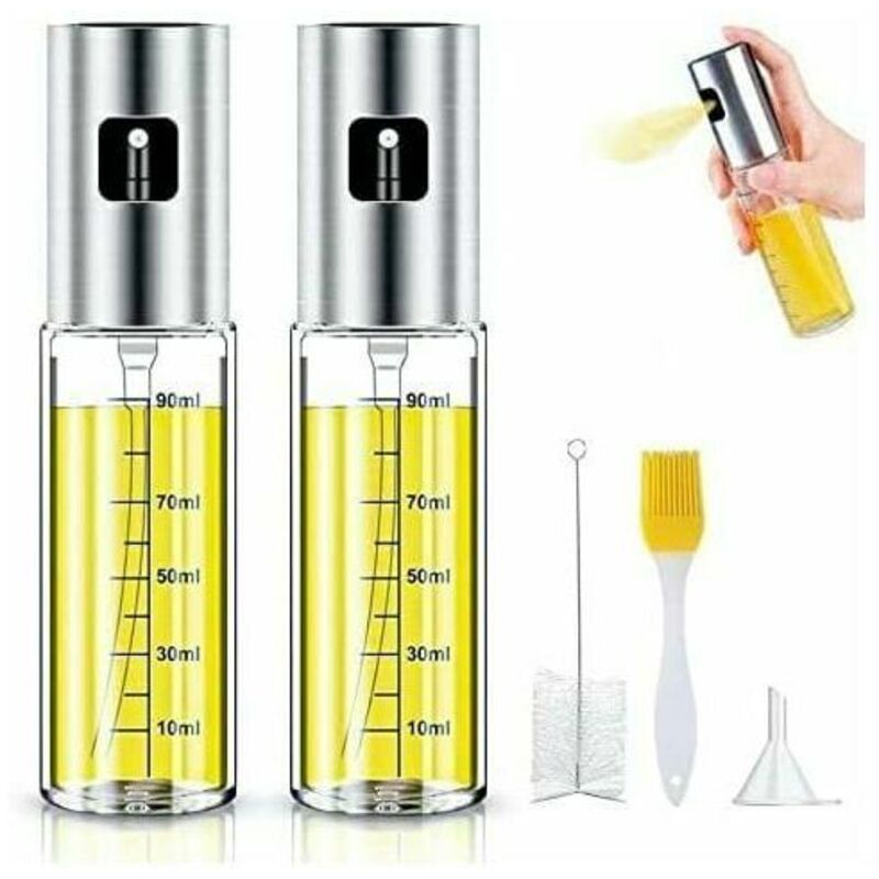 VURAHOME - Vaporisateur huile d'olive,Pulvérisateur d'Huile Olive Vinaigre avec Anti-Fuite Distributeur en Acier Inoxycable,Boutille d'Huile en Verre