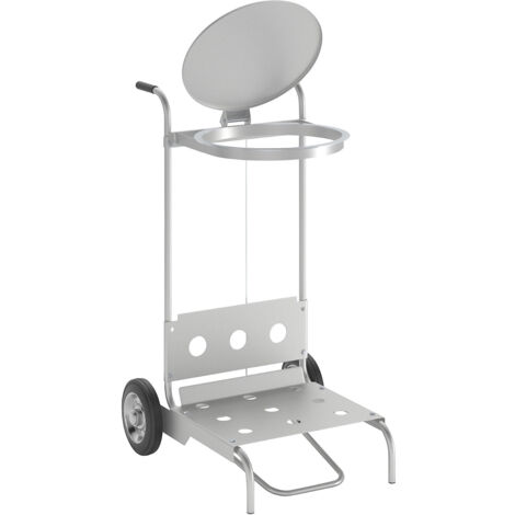 VAR, Support pour sacs-poubelle mobile à pédale, en acier,