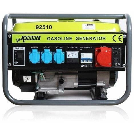 NO BRAND Varan Motors - 92510 Gruppo Elettrogeno a Benzina 2,3 kVA 1x 400V 3x 230V 1x Generatore Elettrico 12VDC