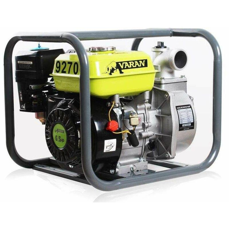 92700 Pompe à eau thermique Motopompe essence 2'' 36m³/h 6.5CV - Gris - Varan Motors