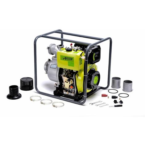 Varan Motors - 92707 Pompa dell'acqua Diesel 4'' 418CC 10CV, avviamento elettrico, 96m3/ora, 31m massimo