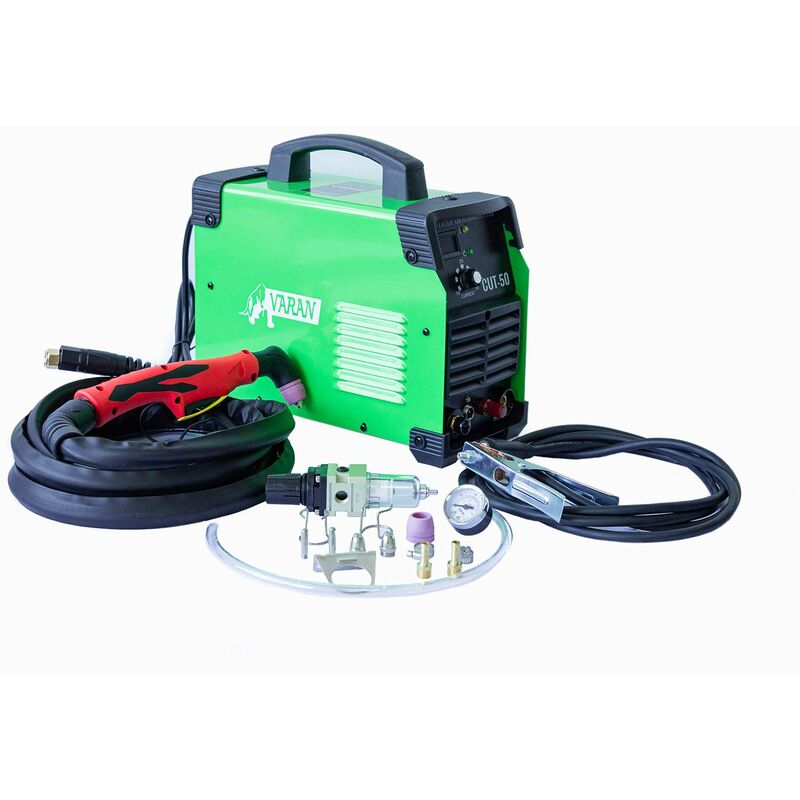 

Varan Motors - var-cut50PILOT Cortadora plasma portátil 50A Convertidor CUT-50 + manómetro + función PILOTO ARC - Verde