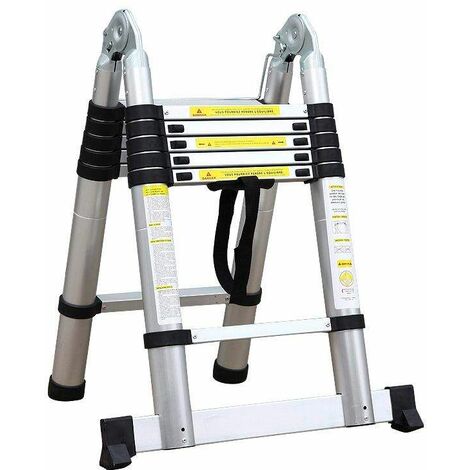 Varan Motors - DLT706B Scala / scaletta telescopica multiuso in alluminio altezza max 3,8 m dotata di 12 gradini