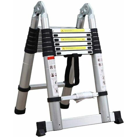 Scala Telescopica Articolata In Alluminio 5,6m (2,8+2,8) Stempakt – 150 Kg Di Carico, 5 Anni Di Garanzia, Per Professionisti