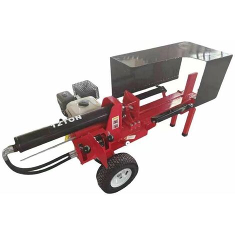 Varan Motors – Fendeur de bûches thermique 6.5cv LS12T – 12 Tonnes – Longueur max 52cm – Moteur essence – Avec cage de protection
