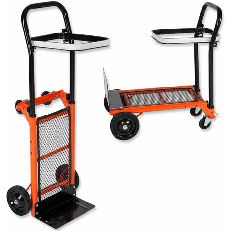 Varan Motors - HT4002 Carrello multifunzione pieghevole - carriola, porta spazzatura carico massimo 80kg - Arancione