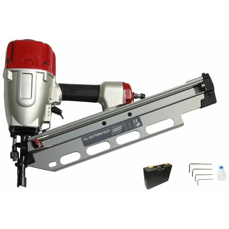 Varan Motors - NECN-07 HEAVY DUTY AIR FRAMING NAILER STAPLER NAILER FOR 50-90MM NAILS ANGLED MAGAZINE