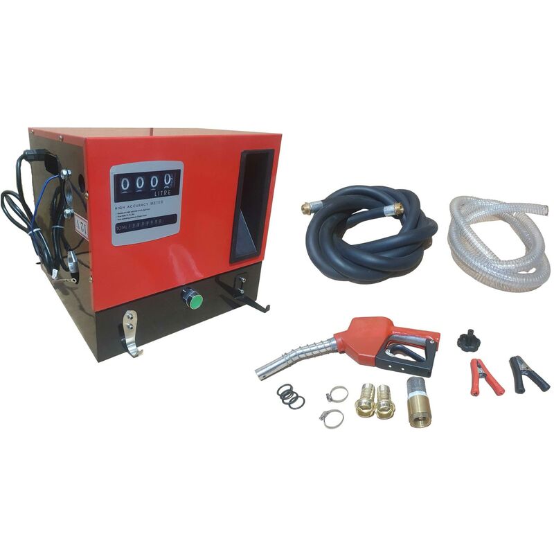 Varan Motors - NEDLP-27 Pompe à fuel gasoil diesel 12V 40l/min 150W avec pistolet automatique, clapet anti-retour, crépine d'aspiration