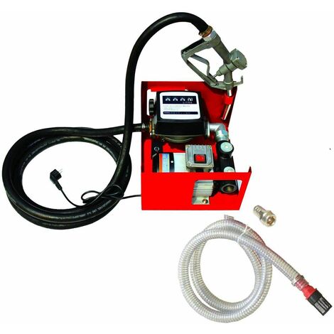 Varan Motors - NEEP-02 Pompe à fuel ou gasoil autoaspirante mobile, 230V 60l/min - 550W - Pistolet à Blocage Manuel - Rouge