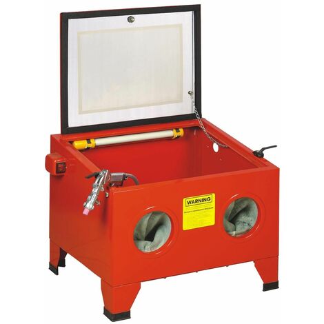 Varan Motors - NESB-09-B Questa cabina di sabbiatura da 90 litri è perfetta per la sabbiatura di parti di media dimensione. - Rosso