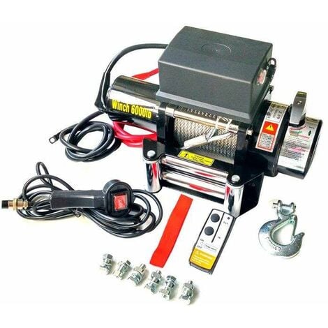 Varan Motors - SC6.0X Verricello elettrico 12V 2721kg 3300W, cavo lunghezza 20 m Ø 7.2mm