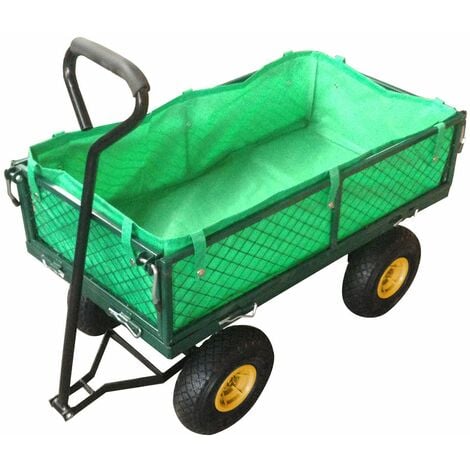 Varan Motors - TC1840A-2 CARRELLO DA GIARDINO PER TRASPORTO 4 RUOTE RESISTENTE CARRIOLA IN METALLO