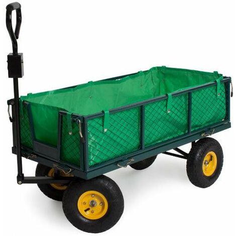 cart wheelbarrow garden heavy mesh duty wheel utility motors trolley tectake capacity varan 350kg load