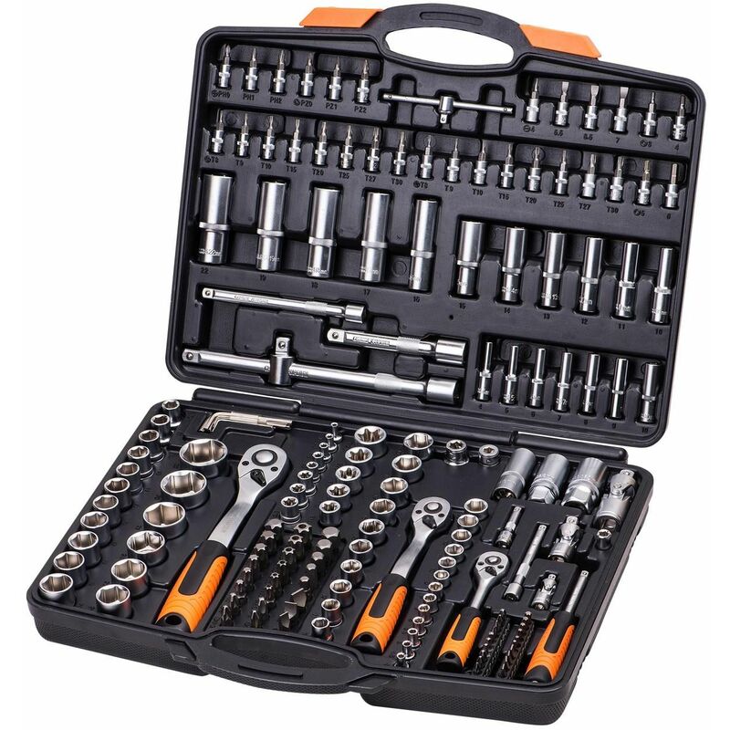 Set 19 Attrezzi Utensili Avvitatore Cacciaviti Chiavi Brugola Bussola Custodia