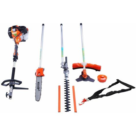 Varan Motors - XY-T520 SET 4 IN 1 DECESPUGLIATORE, TAGLIASIEPI, MOTOSEGA, TAGLIABORDI 52CC 3PS