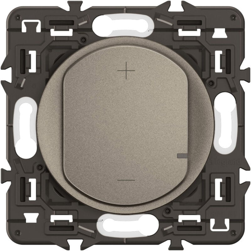 Legrand - Variateur 2 fils Céliane toutes charges - Enjoliveur Titanium et support