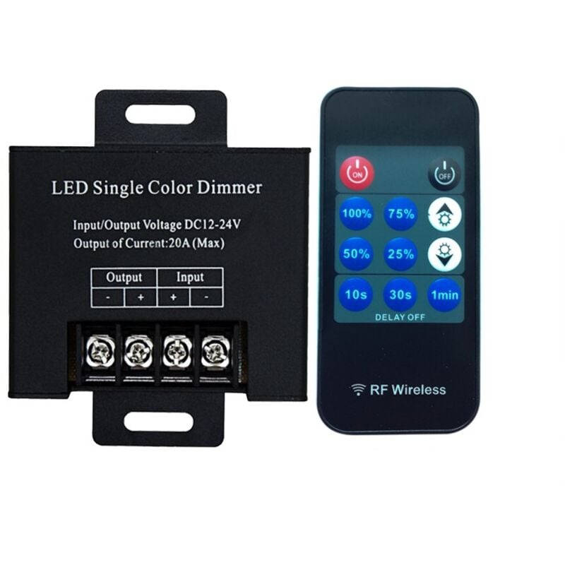 Variateur 18A rf 12V avec télécommande pour ruban led mono couleur 12V